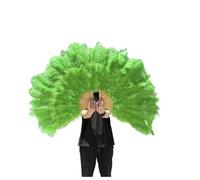1/2PCS Éventail à Plumes 100CM de Longueur Danse fête Plumes Pliant Spectacle scène Accessoires Éventails(Green01,2PCS Left Right)
