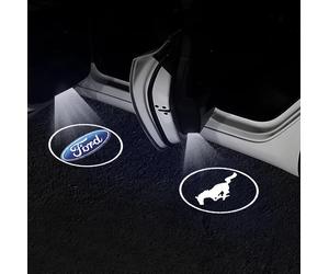 1/2pcs LED Car Logo Door Welcome Light Wireless Projector Lamp For Ford Mustang Kuga Focus Puma Fiesta Fusion Edge Accessories 1PC for Mustang