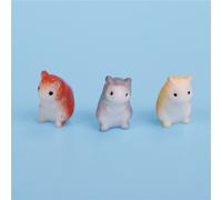 1/2pcs Mini Hamster Figurine Miniature Décoration Pour Jardin De Fées Statue D'animal De Simulation Résine Artisanat Maison De Poupée Accessoires