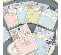 1/3/12 Paquets, 30 Feuilles Par Paquet Notes Adhésives Chat Mignon, Couleur Pastel Avec Motifs Chat Dormant Mangeant Ordinateur Portable, Blocs-Notes Kawaii Pour Bureau Réfrigérateur Planificateur, Ca