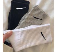 1/3/5/9/20 paires de chaussettes mi-mollet classiques noires, blanches, grises, unisexes, style rétro pour le sport et le casual, convenant à toutes les saisons 39-42,36-39Étoffe