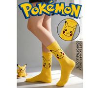 1/3/5 paires de chaussettes courtes souples et respirantes avec imprimé mignon de dessins animés Pokémon. Talon et orteil renforcés pour une meilleure durabilité. Unisexe pour toutes les saisons 1 pai