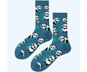 1/3/5 paires de chaussettes mi-mollet pour hommes motif panda, chaussettes de couple printemps-été, cadeau idéal pour la fête des pères pour les papas et grands-papas fans de pandas, cadeaux de vacanc