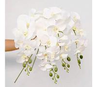 1/3/5 pièces Branches de fleurs artificielles de phalaenopsis de 38 pouces, orchidées au toucher réel pour la décoration de la maison, du bureau, du mariage. Pour l'école, le dortoir, les plantes arti