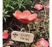 1/3/5 pièces Set de Fleurs Colorées & Abreuvoir pour Abeilles, Tasse à Boire pour Insectes, Station d'Abreuvement Colorée pour Abeilles, Mangeoire pour Abeilles de Jardin, Convient pour l'Extérieur, l