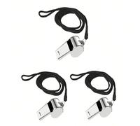 1/3/5 pièces Sifflet en acier inoxydable avec cordon, son fort et clair, convient pour les entraîneurs, les arbitres et le personnel Argent 3 pièces,Argent 1 pièce,Argent 5 piècesAcier inoxydable