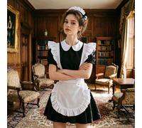 1/3/5 pièces Tablier de servante à la mode, serveur de restaurant mignon à volants, tablier de servante blanc à volants, tablier de cuisine style princesse mignon pour la maison tablier à petites bret