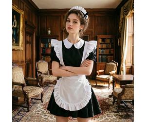 1/3/5 pièces Tablier de servante à la mode, serveur de restaurant mignon à volants, tablier de servante blanc à volants, tablier de cuisine style princesse mignon pour la maison tablier à petites bret