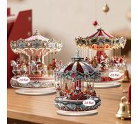 1/3/6 pièces Ornement de bureau Carrousel, Conception du Père Noël et du Carrousel, Produits de décoration pour la maison pour le salon et la chambre à coucher, Décoration de bureau, Cadeaux de Noël B