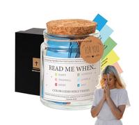 1/3 Bible Notes Jar - Pot Biblique Fait À La Main ÉMotions Et Sentiments, Pot Biblique Chrétien En Verre | Pot De Notes Colorées D'inspiration Pour Les Meilleurs Vœux Des Croyants De La Bible