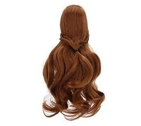 1/3 BJD SD Poupée Perruque de Cheveux, 21-24 cm Doux Haute Température Soie Long Bouclés Mohair Poupée Cheveux avec Frange Poupée Décoration pour Habiller 1/3 BJD Poupée Perruque DIY Brun clair