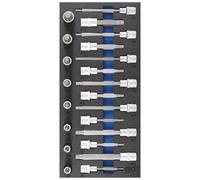 BGS 4118 | Insert de servante d’atelier 1/3: Jeu de douilles à embouts | 12,5 mm (1/2") | Denture multiple intérieure (pour XZN) | 22 pièces