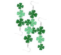 1-3 Paires Boucles d'Oreilles Saint-Patrick, Vertes Boucle d'Oreille Trèfle Porte-Bonheur Forme Trèfle Boucles d'Oreilles Pendantes St Patricks Day Accessoires pour Saint-Patrick Festival Irlandais