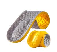 1/3 paires de semelles intérieures unisexes en mousse à mémoire de forme pour homme et femme - Rembourrage absorbant la transpiration - Doux et respirant - Pour soins des pieds (jaune, 1 paire, 43-45)