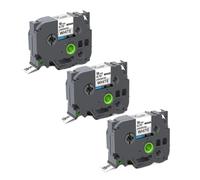 1/3 pc Noir sur Blanc et Noir sur Bande d'étiquette Transparente TZ-241 TZ-141 TZE141 TZE241 Compatible avec des Machines à Ruban en laminées de 18 mm(3 PC Black on White)