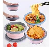 1-3 pièces Bol de camping pliable en silicone avec couvercle, boîte à lunch, bol à salade, boîte de rangement pour aliments extensible, boîte à bento, récipient alimentaire de haute qualité pour le vo