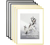 1/3 pièces, Cadre photo en aluminium doré A4 30x40cm/12x16 pouces, Cadre de certificat/document/affiche 21x29,7cm, Cadre photo sans cadre 12x16 pouces, Cadre photo vertical noir, Convient pour la déco
