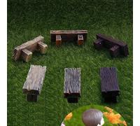 1/3 pièces Mini banc en résine, banc de jardin de fée miniature, figurine de décoration de maison de poupée, cadeau DIY 3 pièces,Aléatoire 1 pièce,Aléatoire 4 piècesBois composite