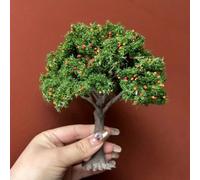 1/3 pièces Modèle d'arbre à fruits artificiels de 4-6 pouces, décoration de paysage miniature de ferme, accessoires de maison de poupée pour scène de diorama de train, bac à sable, campagne 3 PIÈCES 1