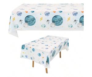 1/3 pièces Nappe à thème planétaire de 220 x 130 cm, nappe en plastique, nappe de décoration pour anniversaire thème espace, décoration de maison, décoration de table, décoration de cuisine, décoratio
