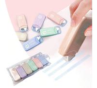 1/3 pièces Ruban correcteur coulissant Morandi pastel, rouleau de tableau blanc mini portable rétractable, ruban correcteur à large couverture lisse sans rupture, papeterie de poche, convient pour les