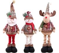 1/3 poupées de Noël pour sapin de Noël, renne, bonhomme de neige, Père Noël debout