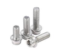 1-30pcs M3/M4/M5/M6/M8/M10/M12 Vis machine à tête hexagonale creuse à bride en acier inoxydable, M12x45mm