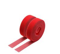 1~30R 5m/rouleau Attache-câbles réutilisable à scratch, largeur 10~25mm, bande auto-adhésive en nylon rouge x 2 rouleaux - largeur 10mm