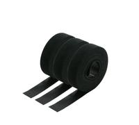 1~30R 5m/rouleau Attache-câbles réutilisable à scratch, largeur 10~25mm, bande auto-adhésive en nylon noir x 3 rouleaux - largeur 20mm