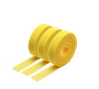 1~30R 5m/rouleau Attache-câbles réutilisable avec système auto-agrippant et boucle, largeur 10~25mm, bande auto-adhésive en nylon jaune x 3 rouleaux - largeur 25mm