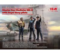 ICM – Maquette d'avion Gloster Sea Gladiator Mk.II 1:32 avec pilotes de la Royal Navy