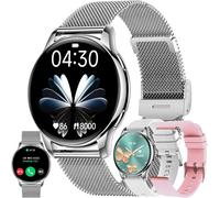 1.32 Inch Amoled Women's Smart Watch With Bluetooth Calling, 5atm Smartwatch With 100+ Sports Modes Activity Tracker, Sleep, Spo2, Smart Watch For Ios Android (Silver)