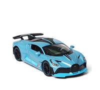 1/32 pour Bugatti Divo Métal Moulé Pression Retirer Modèle De Voiture Jouet avec Un Son Une Lumière De Simulation Élevés(Bleu)