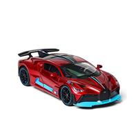 1/32 pour Bugatti Divo Métal Moulé Pression Retirer Modèle De Voiture Jouet avec Un Son Une Lumière De Simulation Élevés(Rouge)