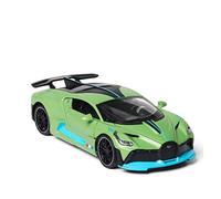 1/32 pour Bugatti Divo Métal Moulé Pression Retirer Modèle De Voiture Jouet avec Un Son Une Lumière De Simulation Élevés(Vert)