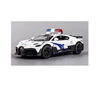 1/32 pour Le Modèle De Voiture De Police Bugatti Haute Simulation avec des Jouets Moulés sous Pression Métal Son Lumière(Bianco)
