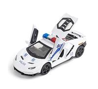 1/32 pour LP770-4 Luxe Haute Simulation Police Jouet Modèle De Voiture en Métal Moulé sous Pression Décorations(Bianco)