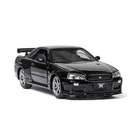 1/32 pour Nissan Skyline Ares GTR R34 Classique Haute Simulation Modèle De Voiture Jouets en Métal Moulé sous Pression(Noir)