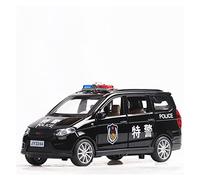 1/32 pour Wuling Haute Simulation Modèle De Voiture De Police en Métal Moulé Pression Véhicule Jouet avec Son Et Lumière(Noir)