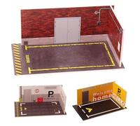1/32 Scale Toy Car Parking Scene, Car Model Garage Background Wall Decoration, PVC Display Diecast Car Garage, Automobile Model Parking Lot Accessories, Perfect Bookshelf Decor for Car Collectors