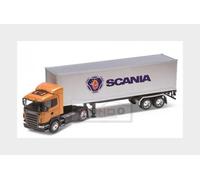 1:32 WELLY Scania R730 V8 Tractor Truck Cassonato 2011 Orange Silver WE32626