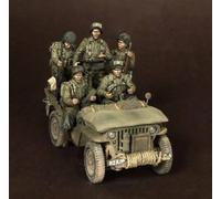1/35 5 pièces Kit de maquette en résine Soldats de l'armée américaine Normandie (sans voiture) WW2 non peint