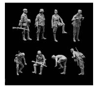 1/35 8pcs Kit de Maquette Résine Soldats Allemands Infanterie Wehrmach WW2 Non Peint