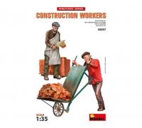 MiniArt 38097 1:35 1:35 Lot de 2 figurines constructeurs avec accessoires (2) - Réplique fidèle à l'original, modélisme, kit de construction en plastique, bricolage, loisirs, collage, modélisme