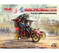 Maquette et figurines militaires : Taxi de la Marne avec Infanterie Française, Bataille de la Marne