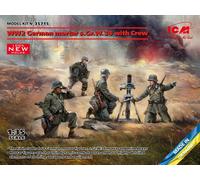 1:35 ICM KIT Ww2 German Mortar Grw 34 With Crew Mortar And 4 Fig. Kit ICM35715