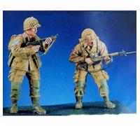1/35 Kit de figurines de soldats américains de la Seconde Guerre mondiale en résine Kit de figurines de soldats en résine non peintes et non assemblées (2 personnes) // x6U7A1