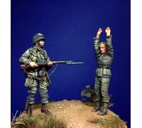 1/35 Kit de figurines de soldats américains de la Seconde Guerre mondiale en résine Kit de figurines de soldats en résine non peintes et non assemblées (2 personnes) // x6U7A5