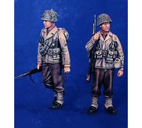 1/35 Kit de figurines de soldats américains de la Seconde Guerre mondiale en résine Kit de figurines de soldats en résine non peintes et non assemblées (2 personnes) // x6U7A3
