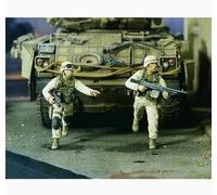 1/35 Kit de figurines de soldats de la Seconde Guerre mondiale en résine Kit de figurines de soldats en résine non peintes et non assemblées (2 hommes, sans char) // x1U6A5